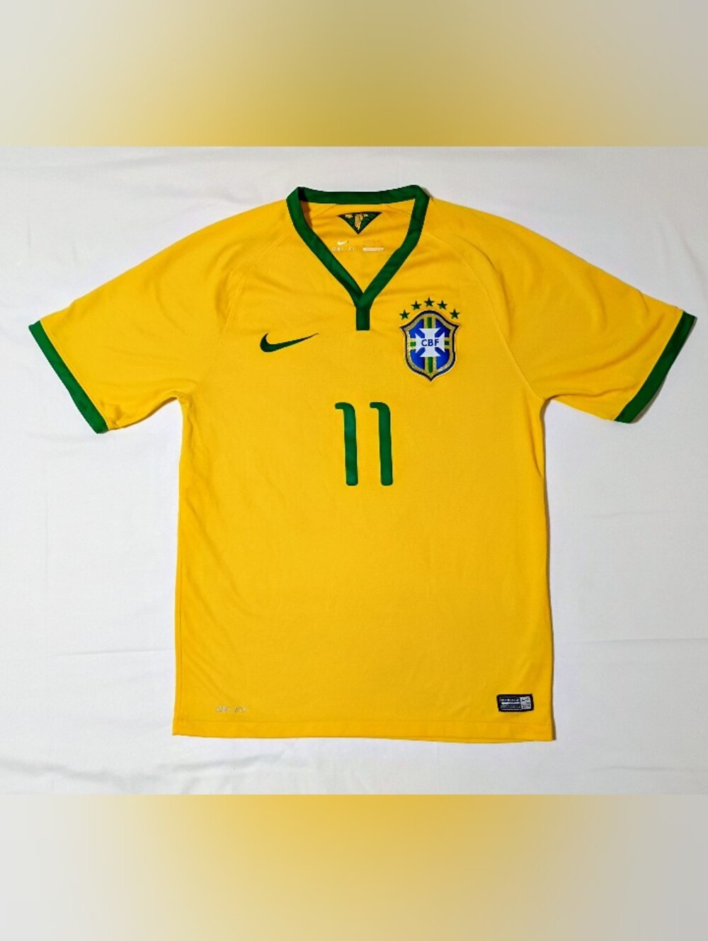 Brazil 2014 Home Soccer Jersey OSCAR size small Nike Dri Fit